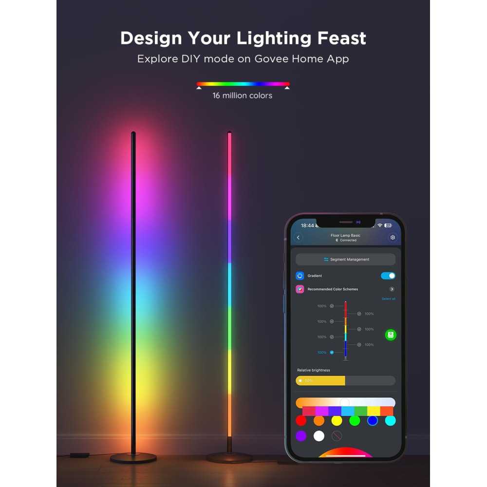 Govee RGBIC Floor Lamps - Smart Voice-Controlled Lighting Duo | TekChoice Electronics