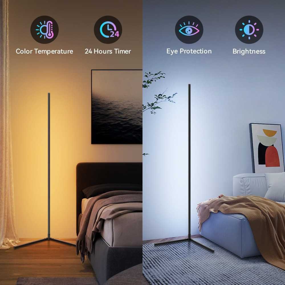 Smart RGB Corner Floor Lamp for Lighting Control and Customization | TekChoice Electronics