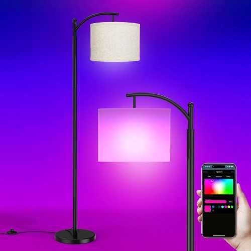 Smart RGB Floor Lamp with Adjustable Color Temperatures and Industrial Appeal | TekChoice Electronics