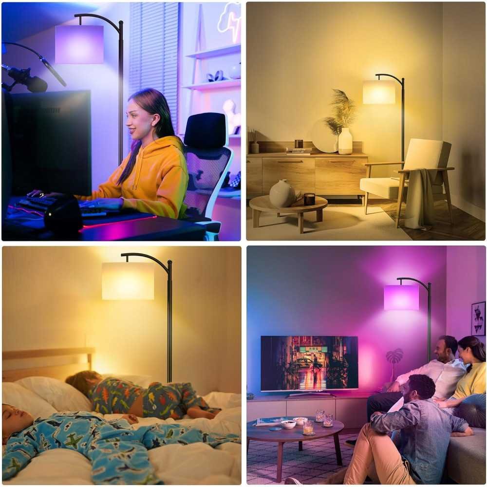 Smart RGB Floor Lamp with Adjustable Color Temperatures and Industrial Appeal | TekChoice Electronics