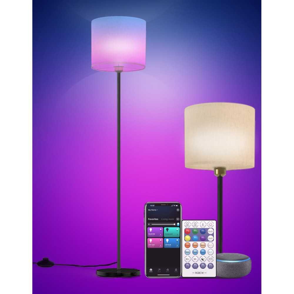 Smart WiFi Floor Lamp with Color Changing LED Light and Remote Control | TekChoice Electronics