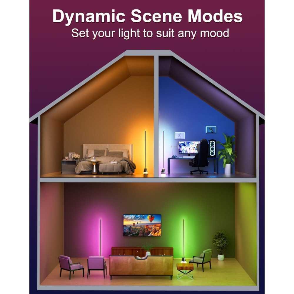 Smart RGB LED Floor Lamp for Modern Living Rooms and Bedrooms | TekChoice Electronics