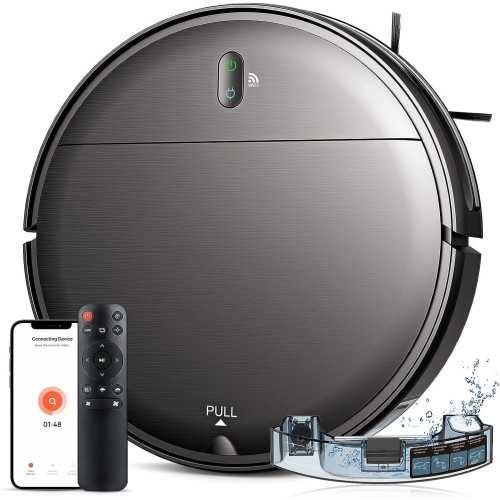 Smart Robot Vacuum and Mop 2-in-1 with WiFi, Schedule, and Self-Charging Feature for Effortless Home Cleaning | TekChoice Electronics