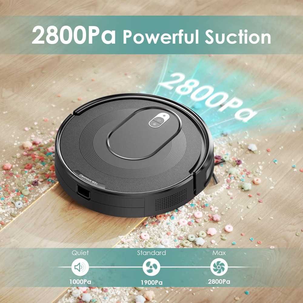 W6+ Robot Vacuum Cleaner Unleashing 2800Pa Suction Power for Pet-Friendly Homes | TekChoice Electronics