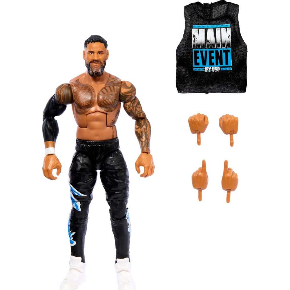 Elite Jey Uso Action Figure Set with Swappable Hands and Ring Gear | TekChoice Electronics