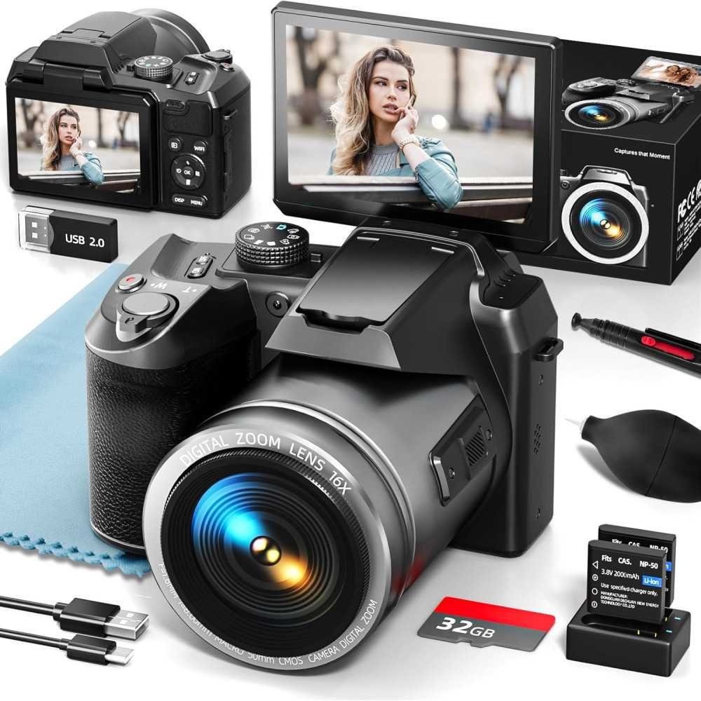 64MP 5K Vlogging Camera with WiFi, Autofocus, and Flip Screen | TekChoice Electronics