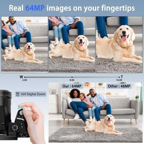 64MP 5K Vlogging Camera with WiFi, Autofocus, and Flip Screen | TekChoice Electronics