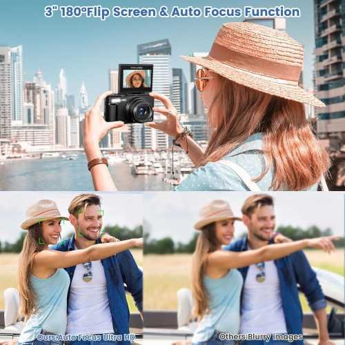 4K Vlogging Camera with Flip Screen, 64MP Resolution, and Handy Accessories | TekChoice Electronics