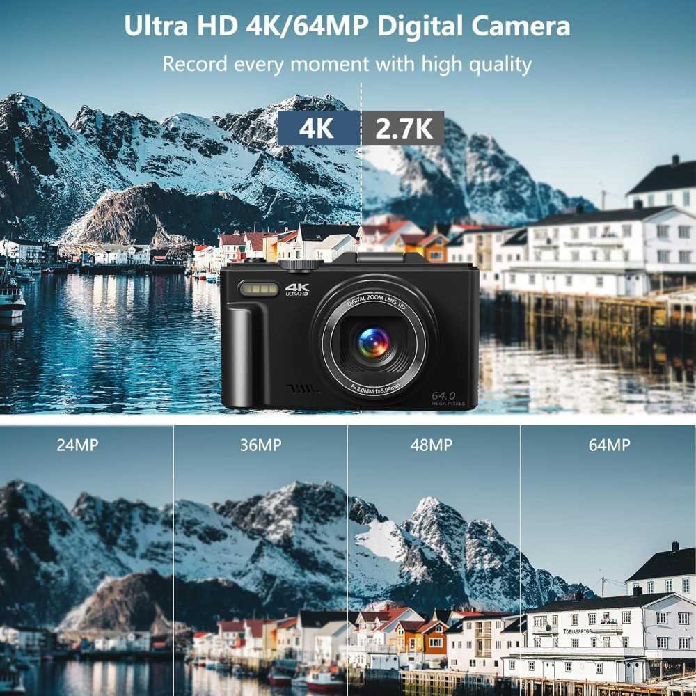 4K Vlogging Camera with 180° Flip Screen and Retro Charm | TekChoice Electronics