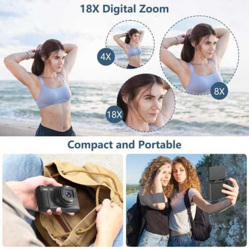 4K Vlogging Camera with 180° Flip Screen and Retro Charm | TekChoice Electronics