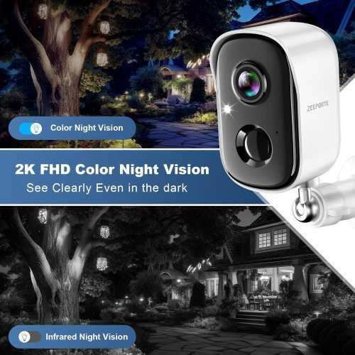 Wireless Outdoor 2K Cameras with AI Motion Detection and Color Night Vision | TekChoice Electronics