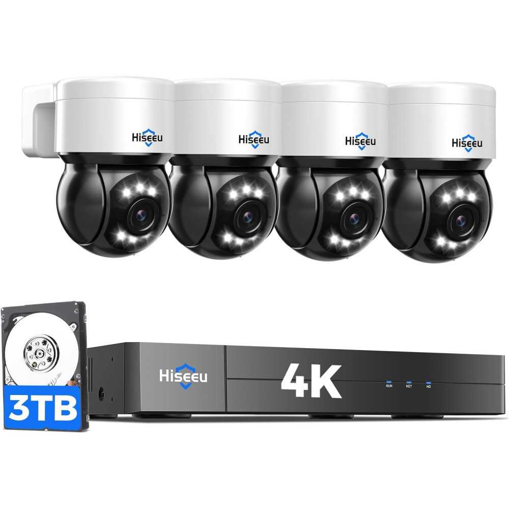 Crystal Clear 4K Surveillance PoE Security Camera System with PTZ Dome Cameras, Human/Vehicle Detection, and 3TB Storage | TekChoice Electronics