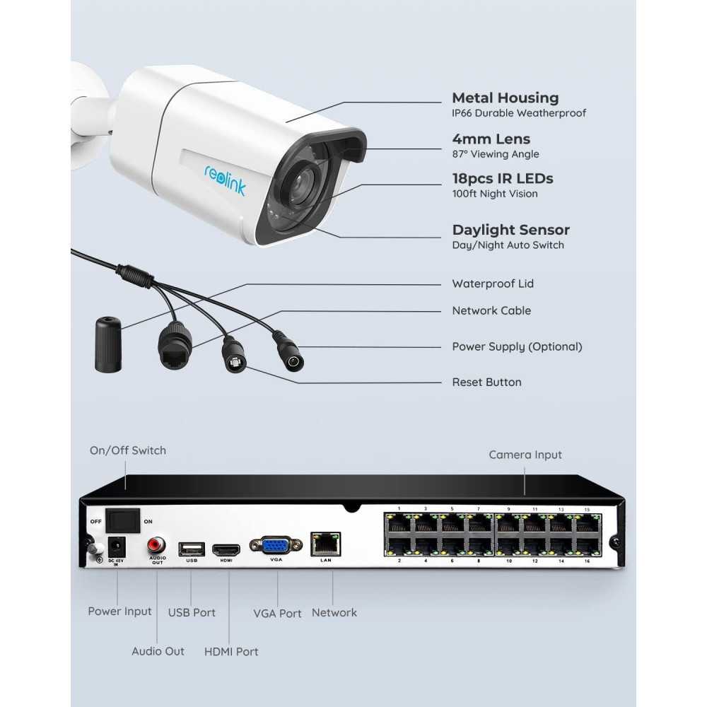 4K Security Camera System with Person & Vehicle Detection for Continuous Monitoring | TekChoice Electronics