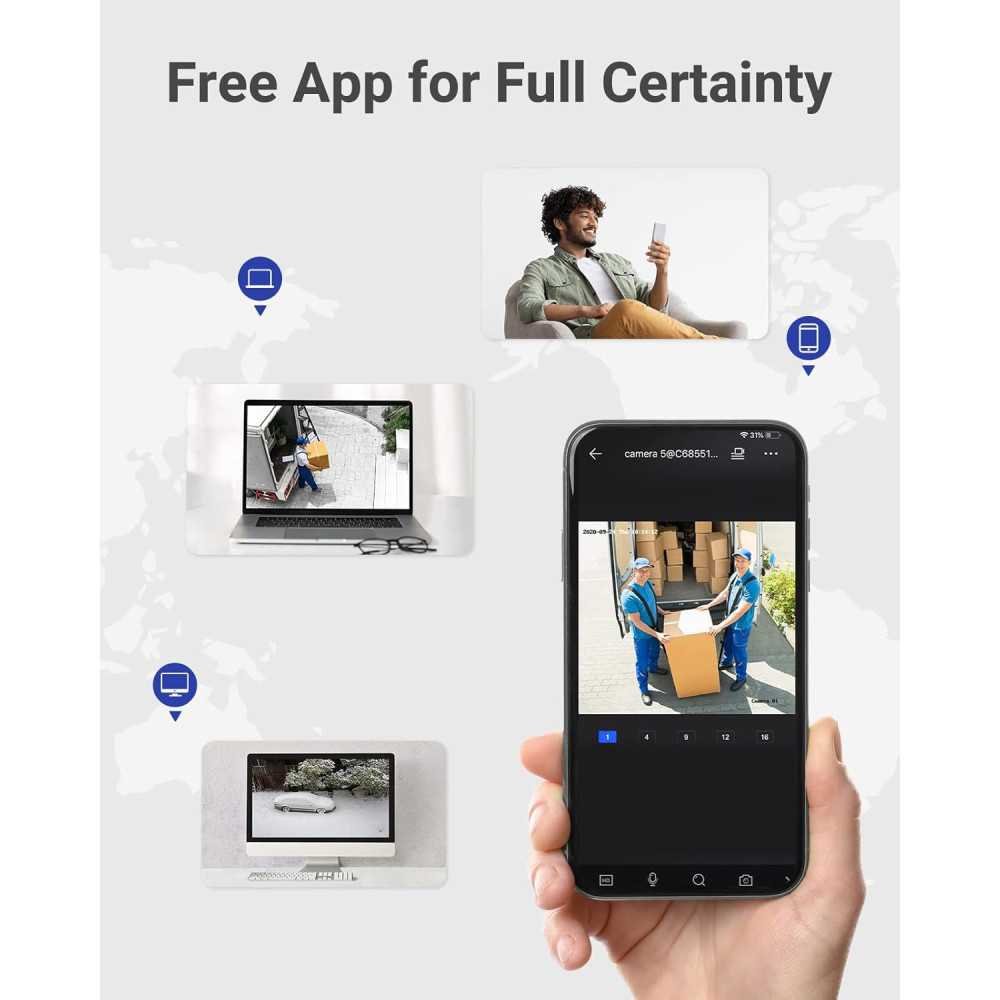 8CH H.265+ 3K Lite Camera System with AI Detection and Remote Access | TekChoice Electronics
