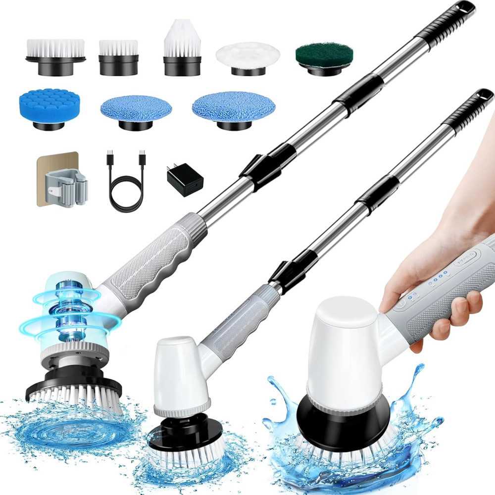 Cordless Electric Spin Scrubber for Effortless Bathroom Cleaning | TekChoice Electronics Cordless Electric Spin Scrubber for Effortless Bathroom Cleaning | TekChoice Electronics
