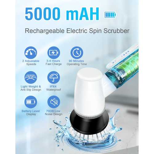 Cordless Electric Spin Scrubber for Effortless Bathroom Cleaning | TekChoice Electronics
