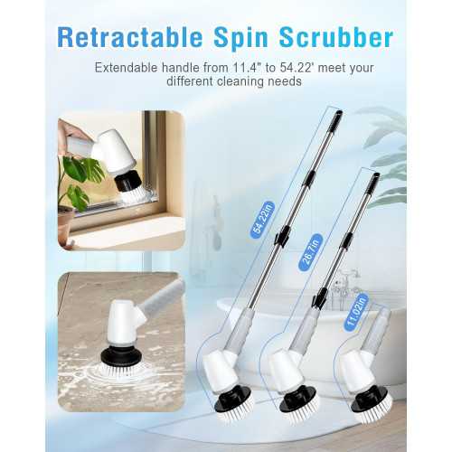 Cordless Electric Spin Scrubber for Effortless Bathroom Cleaning | TekChoice Electronics