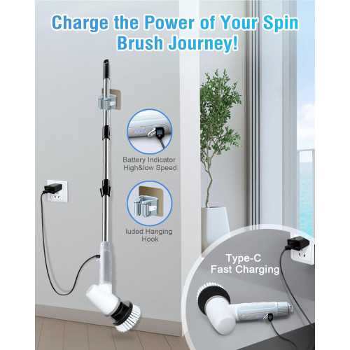 Cordless Electric Spin Scrubber for Effortless Bathroom Cleaning | TekChoice Electronics
