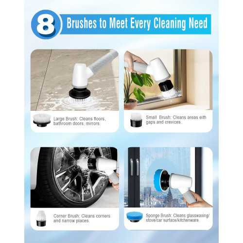 Cordless Electric Spin Scrubber for Effortless Bathroom Cleaning | TekChoice Electronics