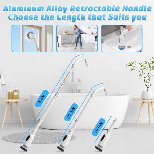 Cordless Electric Scrubber with Telescopic Handle | TekChoice Electronics