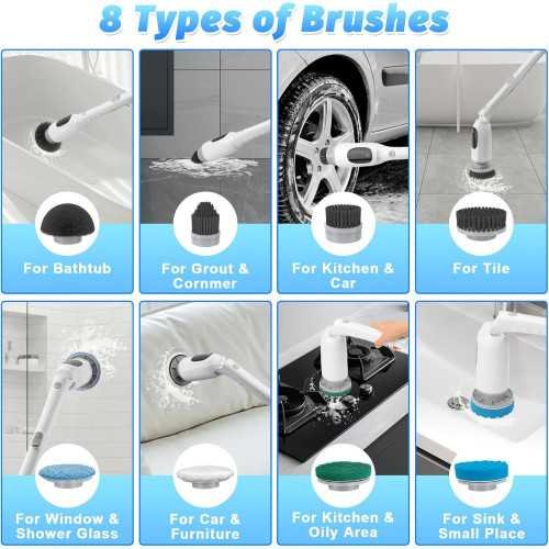 Cordless Electric Scrubber with Telescopic Handle | TekChoice Electronics