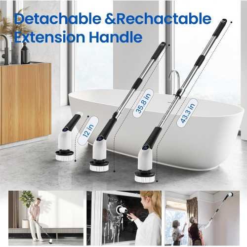 Cordless Power Scrubber with 8 Interchangeable Brush Heads and Voice Assistant | TekChoice Electronics