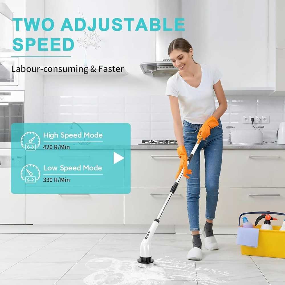 Cordless Electric Spin Scrubber with Multiple Brush Heads for Every Surface | TekChoice Electronics