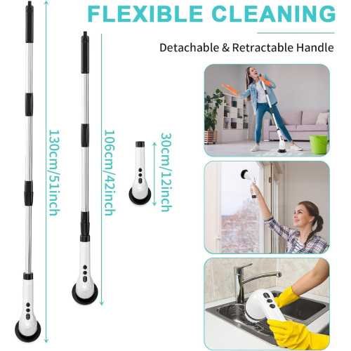 Cordless Electric Spin Scrubber with Multiple Brush Heads for Every Surface | TekChoice Electronics