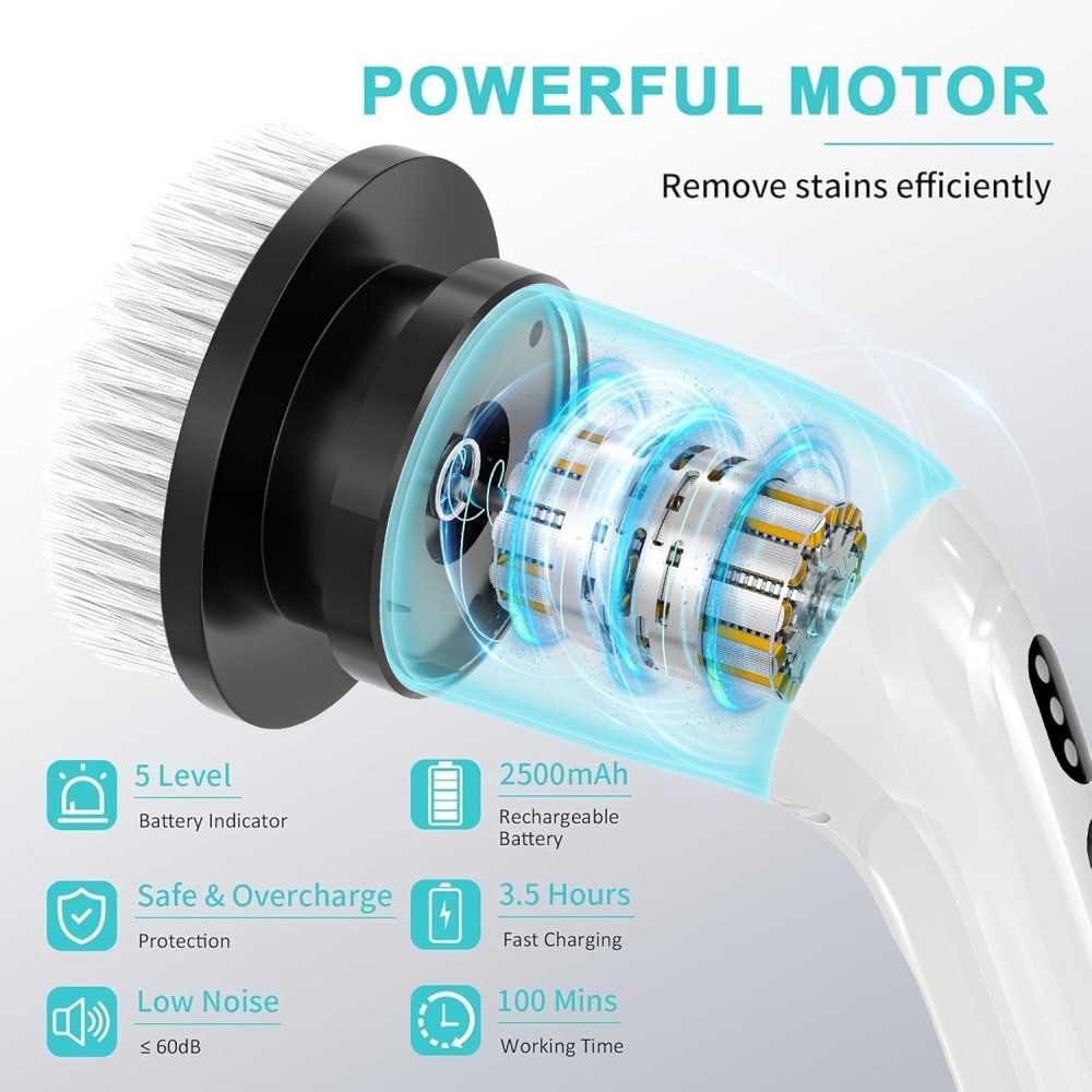 Cordless Electric Spin Scrubber with Multiple Brush Heads for Every Surface | TekChoice Electronics