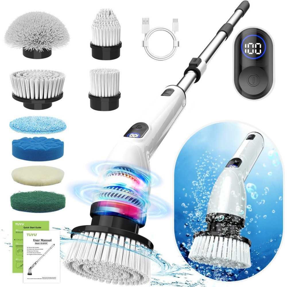 Cordless Bathroom Scrubber With LCD Display and Water-Resistant Design | TekChoice Electronics