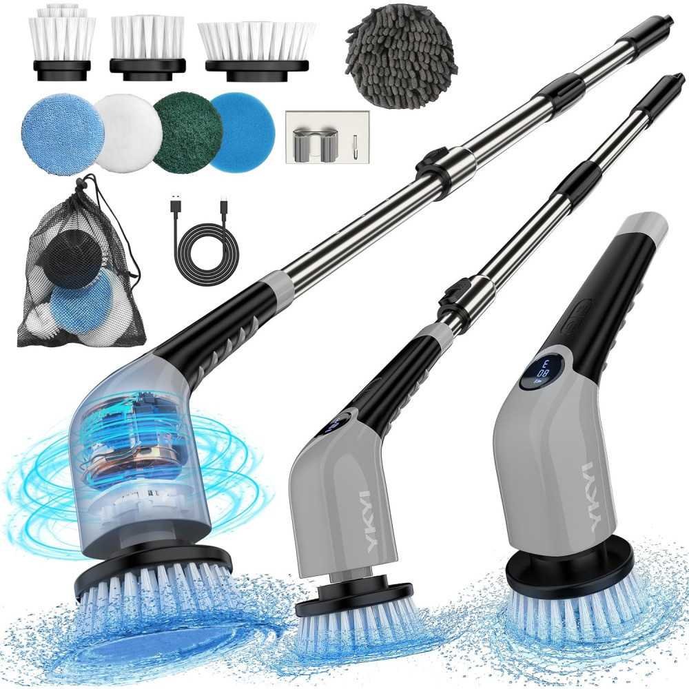 Electric Spin Scrubber with 8 Brush Heads and Adjustable Speeds | TekChoice Electronics