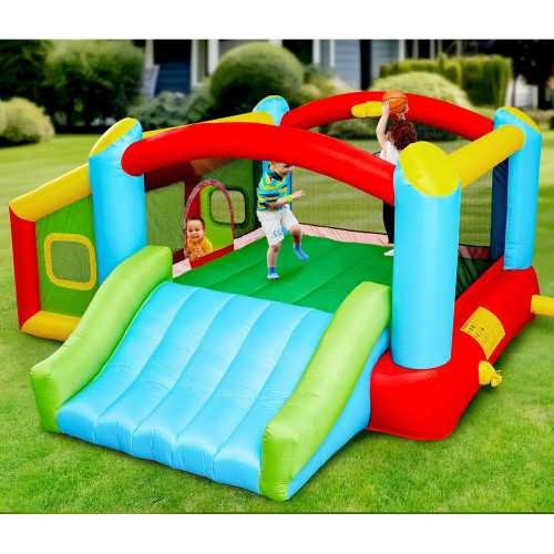 Inflatable Bouncer with Slide, Ball Pit, and Dart Target Game | TekChoice Electronics