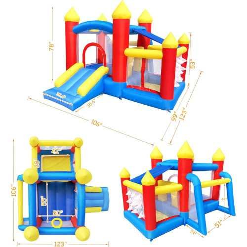 Inflatable Bounce House with A Complete Kids Party Package with Slide, Ball Pit, and Water Pool | TekChoice Electronics