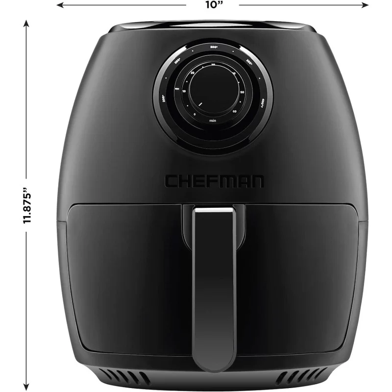 CHEFMAN Small Air Fryer for Healthy Cooking, 3.6 Qt, Nonstick, User-Friendly with Dual Control Temperature