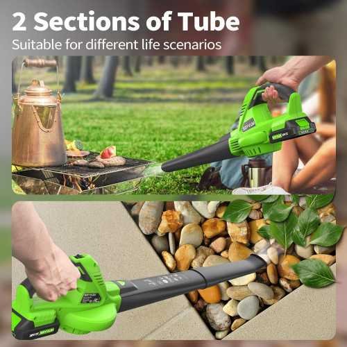 20V 5.0 Ah Battery Cordless Leaf Blower with 2 Tubes | TekChoice Electronics