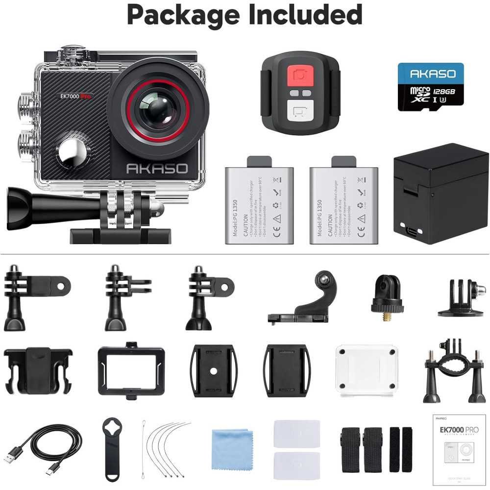 EK7000 Pro 4K 30fps Action Camera w/ Touch Screen and Remote Control | TekChoice Electronics