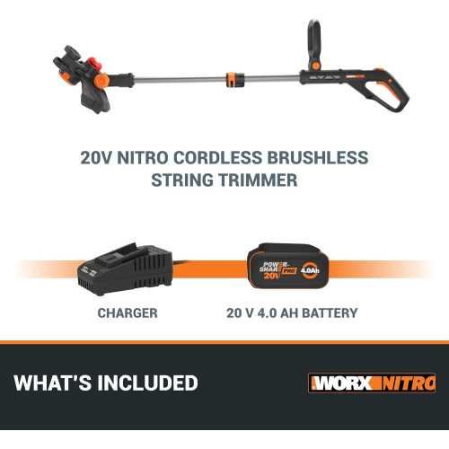 Nitro 20V Cordless String Trimmer with Brushless Motor and Command Feed Technology | TekChoice Electronics