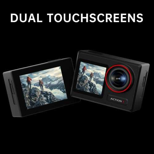 Ultra HD Action Camera w/ Front LCD, Touch Rear Screen, and Waterproof Design