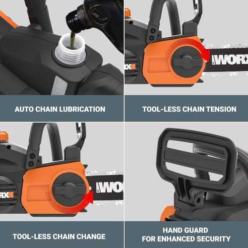 WG322 20V Cordless Chainsaw with Auto-Tension | TekChoice Electronics