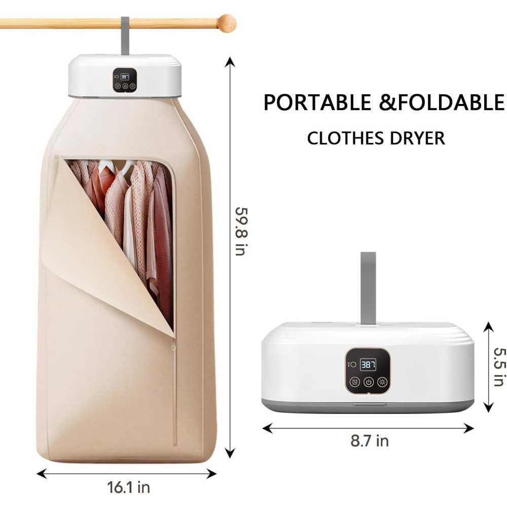 Travel-Friendly Foldable Dryer with Remote Control for Fast and Efficient Drying Anywhere | TekChoice Electronics
