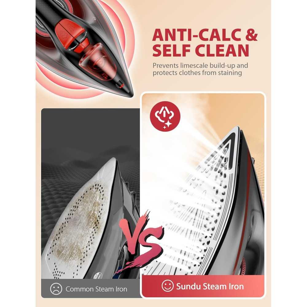 Coated Soleplate Steam Iron for Quick & Easy Garment Care | TekChoice Electronics
