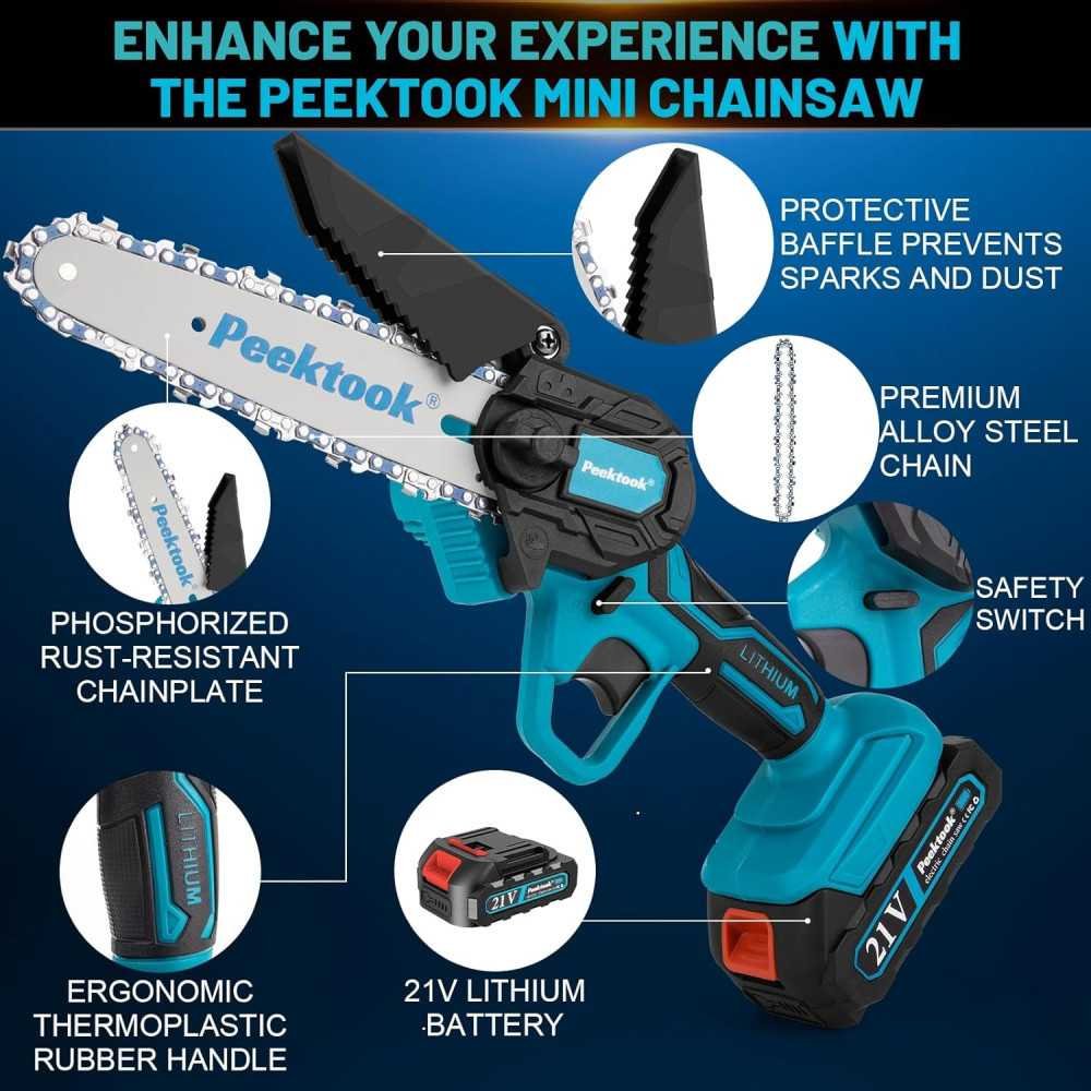 6 inch Mini Cordless Chainsaw for Easy Tree Trimming and Branch Cutting | TekChoice Electronics