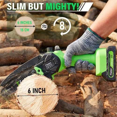 6 inch Cordless Mini Electric Chainsaw for Households and Gardens | TekChoice Electronics
