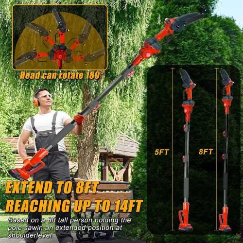2-in-1 Electric Pole Saw and Mini Chainsaw Combo | TekChoice Electronics