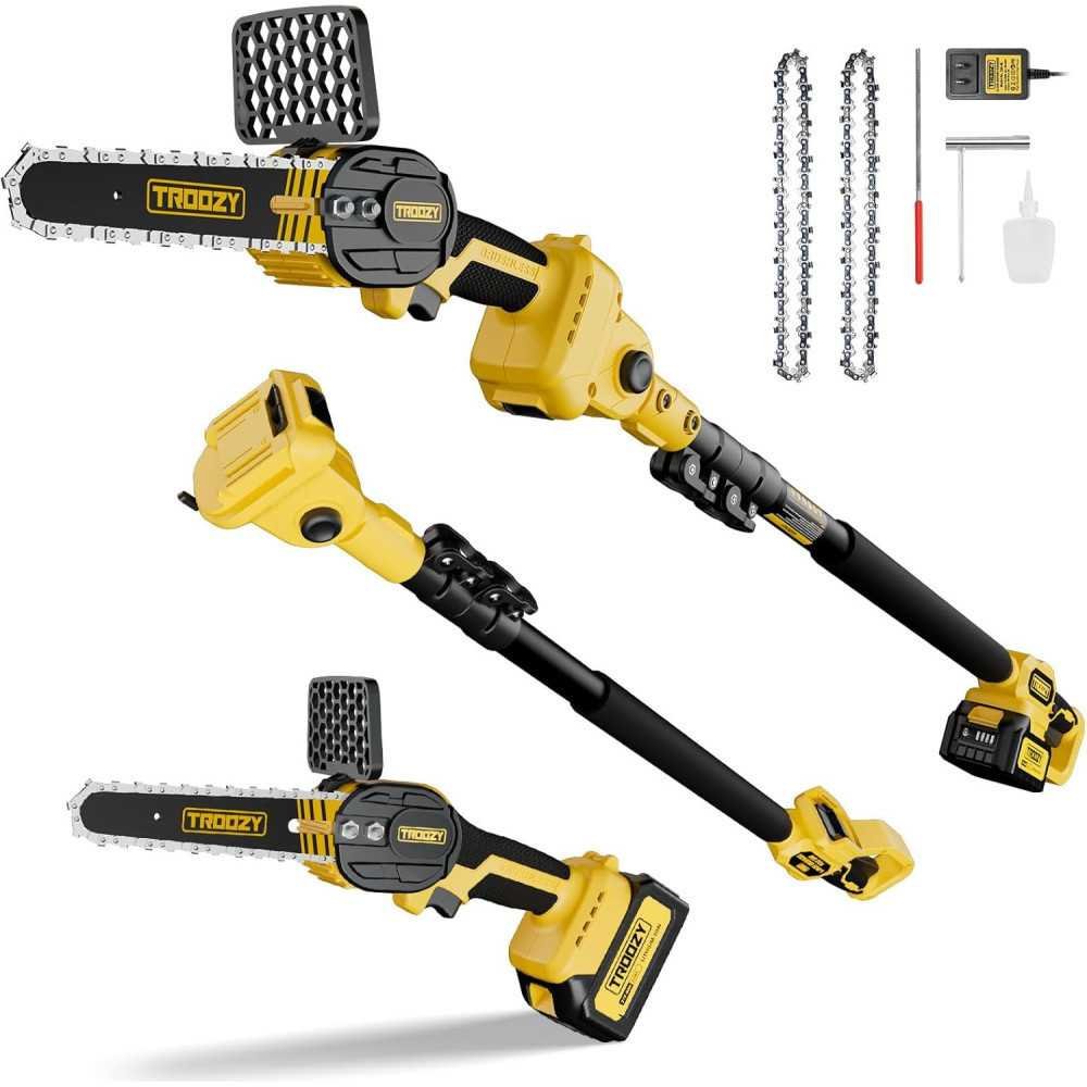 2-in-1 Cordless Pole Saw & Mini Chainsaw Combo for Effortless Tree Pruning and Wood Cutting | TekChoice Electronics