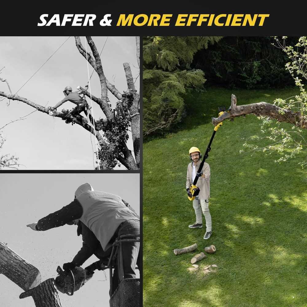 2-in-1 Cordless Pole Saw & Mini Chainsaw Combo for Effortless Tree Pruning and Wood Cutting | TekChoice Electronics