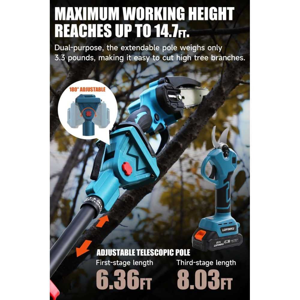 3-in-1 Electric Pruner Kit with Cordless Chainsaw and Pruning Shears | TekChoice Electronics