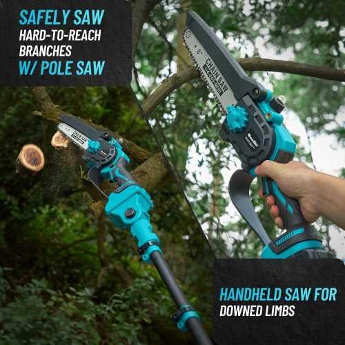 PS810 Cordless Pole Saw and Mini Chainsaw Deluxe Set | TekChoice Electronics