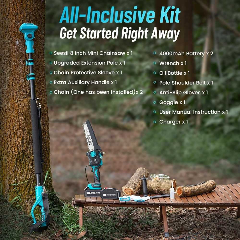 PS810 Cordless Pole Saw and Mini Chainsaw Deluxe Set | TekChoice Electronics
