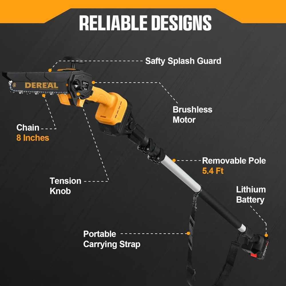 2-in-1 Brushless Pole Saw & Cordless Chainsaw | TekChoice Electronics